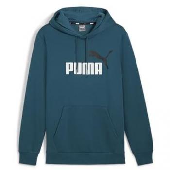 Sudadera con capucha Puma ESS+ 2 Col Big Logo para hombre, color verde, talla L