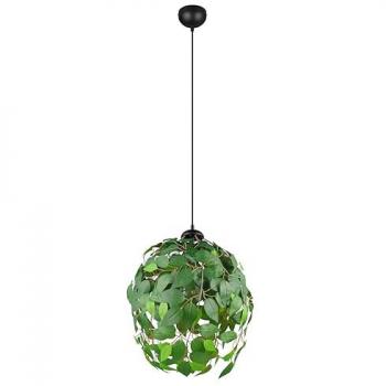 Lámpara Colgante Leavy, Negra/Verde, Ø 38 cm, 1 Foco E27