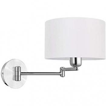 Aplique de Pared Eglo Halva Cromo con Regulador 60W E27 y Pantalla Textil
