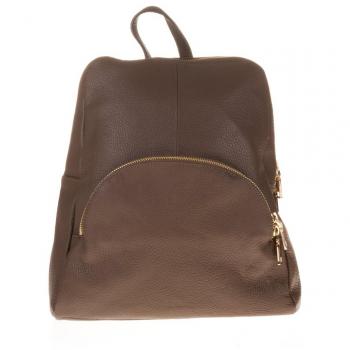 FIRENZE ARTEGIANI.Mochila de mujer casual piel auténtica.Mochila de piel acabado Dollaro. Bolso mochila casual mujer cuero genuino. MADE IN ITALY.VERA PELLE ITALIANA.31x31x10 cm. Color: MARRON OSCURO