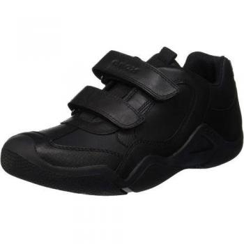 Geox Boys J Wader A Touch Fastening Leather Shoe - Black - Size: 8.5