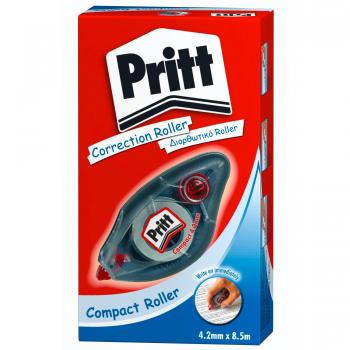PRITT Cinta correctora Compact Aplicación frontal 4,2mmX8,5m Invisible en faxes y fotocopias 1038098