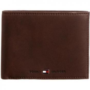 Tommy Hilfiger Johnson Trifold Wallet - Monedero de Cuero Hombre, Color marrón, Talla 13x10x2 cm