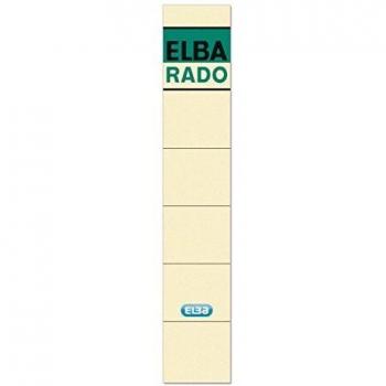 Etiquetas Adhesivas para Carpetas ELBA, Cortas/Suaves, 34 x 190 mm, Color Chamois, Paquete de 10 Piezas