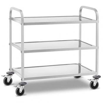 Carro de Servicio de Acero Inoxidable - 3 Estantes - Capacidad hasta 355 kg