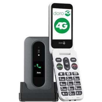 Teléfono móvil Doro Leva L30, plegable, 2.8 pulgadas, 4G, cámara de 2 MP, batería de 1150 mAh, color grafito/blanco