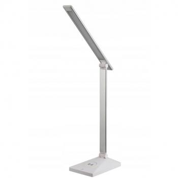 Lámpara de escritorio Activejet AJE-PULSAR 2 LED con función de carga inalámbrica, color plateado, fabricada en poliestireno ABS, potencia de 3 W y voltaje de 12 V