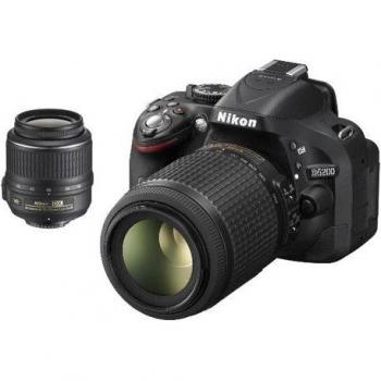 Cámara Réflex Digital Nikon D5200 + Lentes AF-S DX 18-55mm y AF-S DX 55-200mm VR
