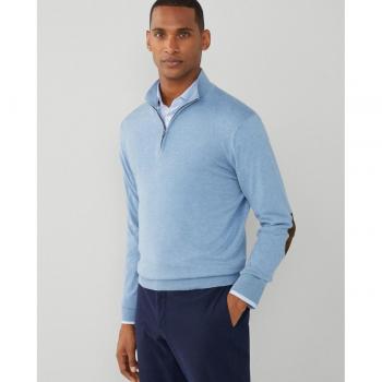 Jersey de hombre Hackett London con cierre de media cremallera y coderas