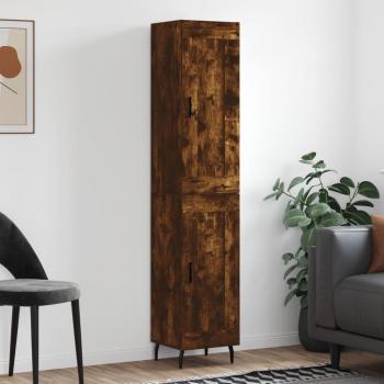 Aparador de madera contrachapada 34,5x34x180 cm con 1 puerta de madera, Mueble de Almacenaje de Salón, Buffet para salón, Armario Auxiliar, Armario de Almacenamiento