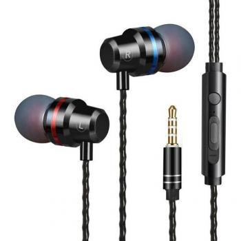 Auriculares con cable 3.5mm en el oído con micrófono, estéreo y para juegos, compatibles con teléfonos Samsung y Xiaomi y ordenador