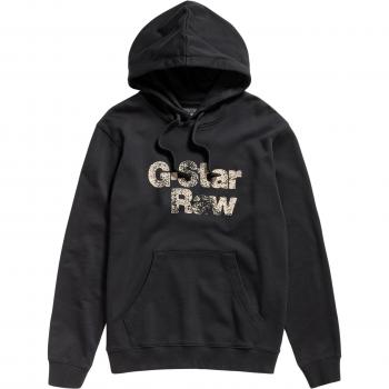 G-Star RAW Men's Logo Dropped Shoulder Hoodie - Dark Black - Size S