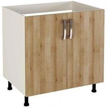 Meka-Block K-1402-H - Módulo de cocina bajo fregadero 2 puertas, color haya natural