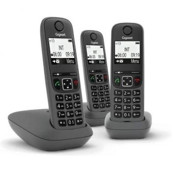 Teléfono Cordless Gigaset AS490 Trio DECT Negro con Identificador de Llamadas y Altavoz Integrado
