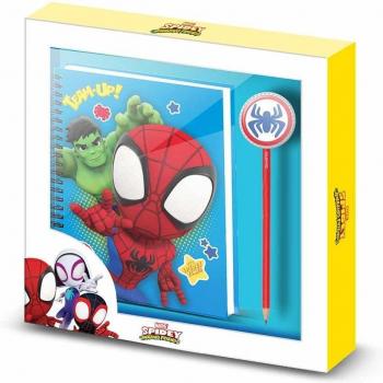 Set de Cuaderno y Lápiz Fashion Karactermania Spiderman Team