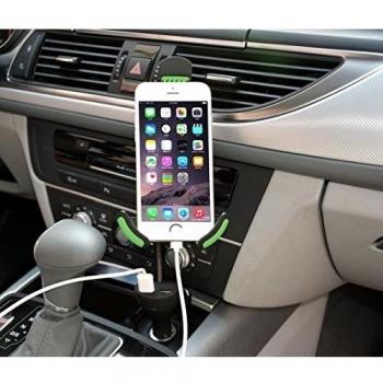 Quick Media - Soporte Universal de coche + cargador dual USB 2.1A