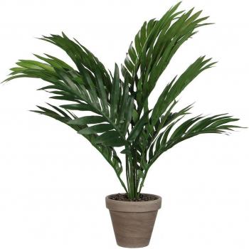 Palmera Areca PVC con Maceta Gris 11.5cm de Diámetro, Altura 45cm, Diámetro Total 60cm, Planta Decorativa Mica Decorations