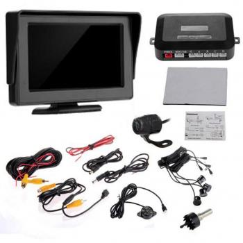 lovelifeast Reverse Kit 4.3 Monitor + Cámara + Negro – Sensores de aparcamiento para coche con LCD Pantalla ancha Professional