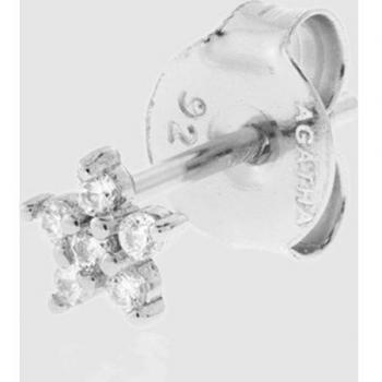 Pendiente Agatha Petite Fleur de Plata con Circonitas