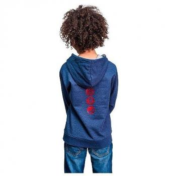 Sudadera con Capucha Niño Marvel Azul Oscuro, Licencia Oficial, Regular para Niños, 8 Años, Fabricada en Cotton Brushed