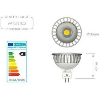 Beneito 8 Watt LED Black Line MR16 12 V luz blanca cálida 2700 K