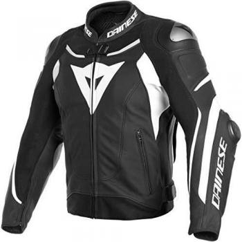 Dainese Super Speed 3 - Chaqueta de piel para motorista, color negro y blanco