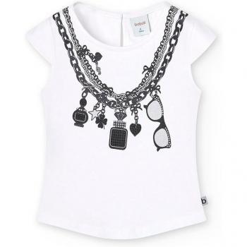Camiseta punto elástico de niña Boboli 728445 BLANCO