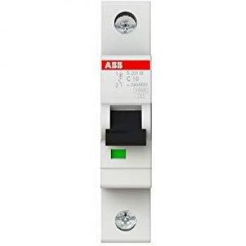 Interruptor automático ABB S201M-C10, 1 polo, 10A, Curva Tipo C, Poder de corte 10 kA, System Pro M Compact, Montaje en Carril