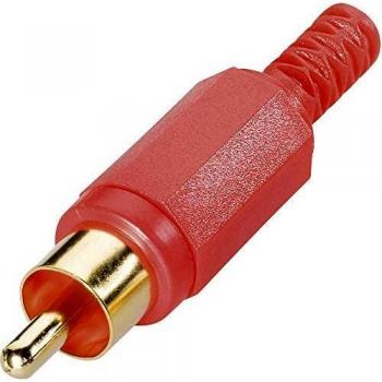 Conector RCA Recto Dorado Rojo 2 Pines 1 Unidad BKL Electronic