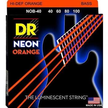 DR NOB-40 Neon Orange Bass String Set 40-100 Light