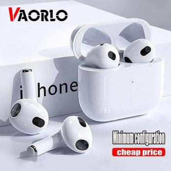 Auriculares Inalámbricos VAORLO Pro6s TWS con Subwoofer, Música Estéreo HiFi, Micrófono HD, Cancelación de Ruido y Baja Latencia para Todos los Smartphones - Blanco