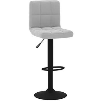 Taburete de cocina de terciopelo gris claro ajustable moderno para casa bistró o restaurante
