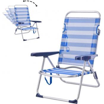 Silla Tumbona Plegable de Playa con 5 Posiciones