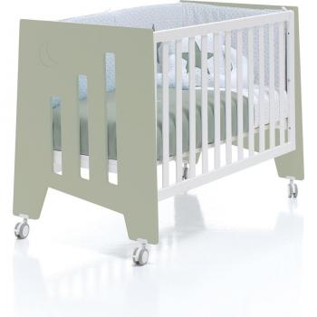 Cuna de colecho 5 en 1 Alondra Omni (60x120 cm) convertible en escritorio, sofá y cama, color verde-oliva