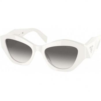 Prada PR 07YS 142130 White Geometric Sunglasses with Grey Gradient Lenses
