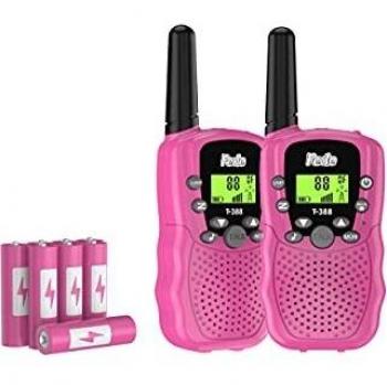 Walkie Talkie Niños, Fede Juguetes Niños 3 4 5 6 7 8 Años Regalo Niños 3-12 Años Juguetes Niña 3-12 Años 8 Canales 3 KM Alcance Juguete con LCD Retroiluminado Linterna Juegos Infantiles