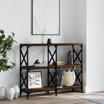 Mesa consola de madera de ingeniería 100x28x80,5 cm en colores Negro, Roble Sonoma y Roble ahumado, ideal como mesa de sofá o mesa auxiliar para salón