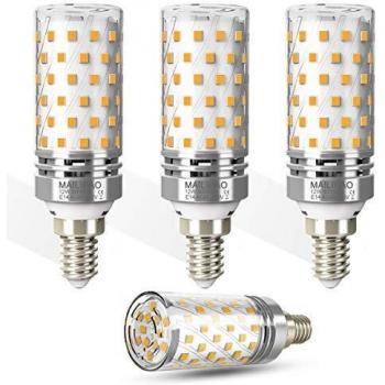 Bombillas LED E14 12W,3000k Blanco Cálido,1400LM,100W Incandescente Bombillas Equivalentes,Pequeño Tornillo de Edison Bombillas LED E14 lámpara ahorro de energía,No regulable - 4 unidades