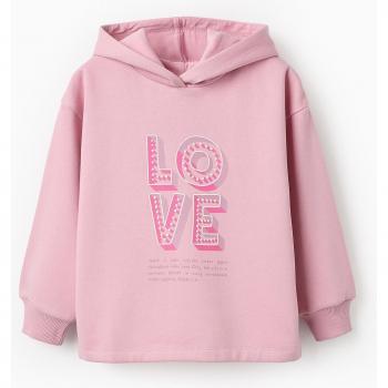 Sudadera de niña con capucha y dibujo frontal Zippy Zkgap0202 Rosa