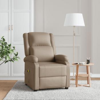 Sillón de masaje de cuero sintético color capuchino Vidaxl Marrón