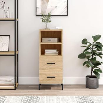 Aparador de madera contrachapada color roble Sonoma 34,5x34x90 cm - Mueble de Almacenaje de Salón, Buffet para salón, Armario Auxiliar, Armario de Almacenamiento