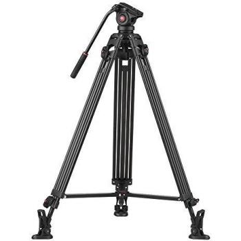Viltrox VX-18M de hasta 190 cm para cámaras, hecho de aleación de aluminio, cabeza con amortiguación por fluido y 360° de rotación