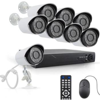 Kit de Videovigilancia Full HD con 8 Cámaras H.264 y Control Remoto por Infrarrojos