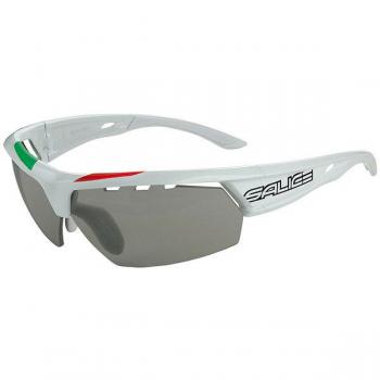 Salice 005 ITA CRX Men's Sunglasses with Grey Lens - White/RW Green, Large Size