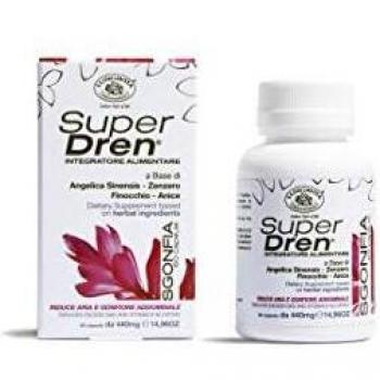 Bottega Di Lungavita Super Dren Cápsulas Sgonfia 60 Cap. - Cápsulas Anti Flatulencias, Vientre Plano 60 cápsulas