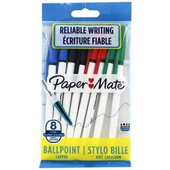 Pappermate 045 - Juego de 8 bolígrafos de punta fina, colores surtidos