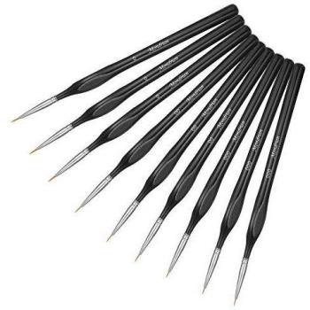 9 Piezas Pinceles para Pintura, Pinceles Miniaturas 0 00 000 Pinceles Oleo Profesional Pinceles Finos Pinceles Pequeños para Pintar Pinceles de Detalle,para Cualquier Superficie y Variados Pigmentos
