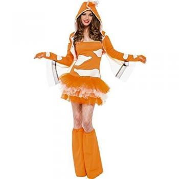 Fever Vestido Clownfish Tutu de la Mujer de la Fiebre con Correas Desmontables, Naranja, L