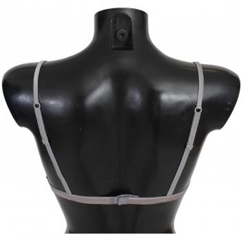 Ermanno Scervino Gray Nylon Sequined Triangolo Bra Underwear - Size M