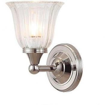Aplique de baño Austen 1 luz Níquel Pulido IP44 con base de vidrio G9